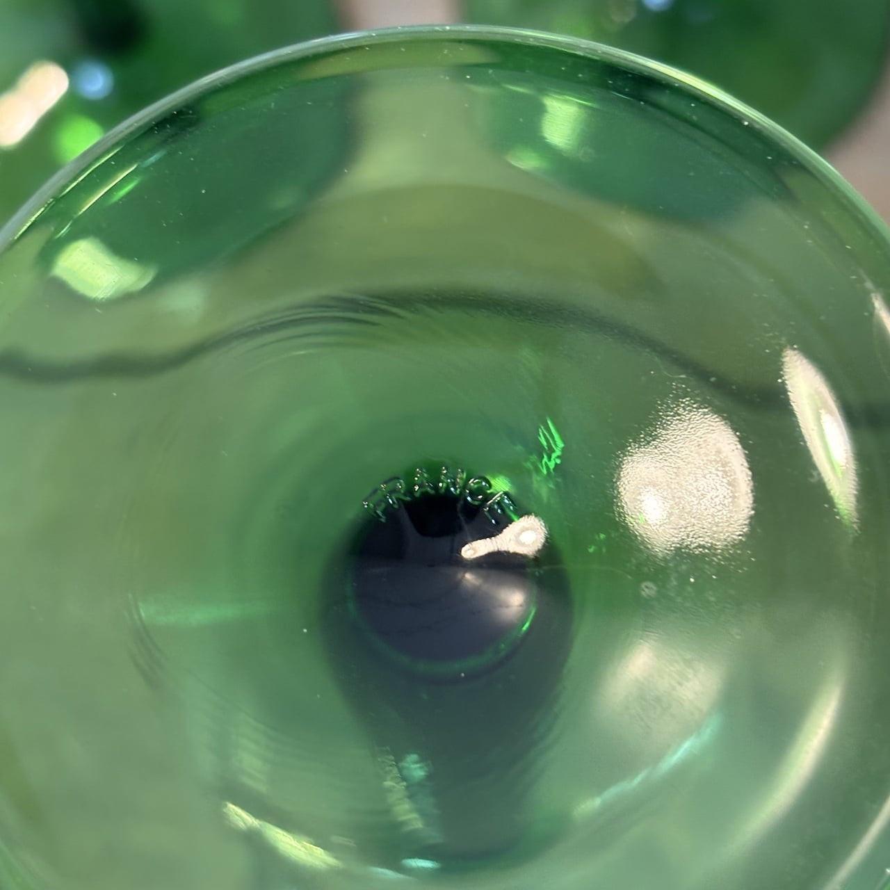 Vintage Luminarc wijnglazen groen
